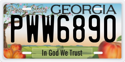 GA license plate PWW6890