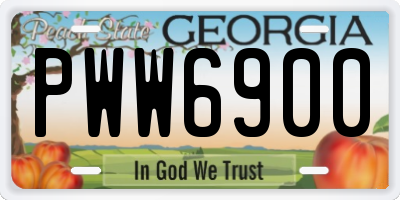 GA license plate PWW6900