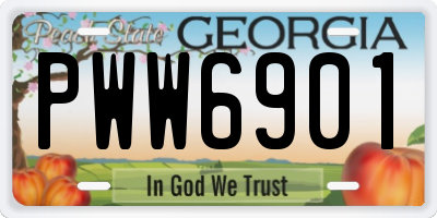 GA license plate PWW6901