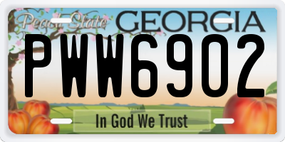 GA license plate PWW6902