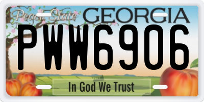 GA license plate PWW6906