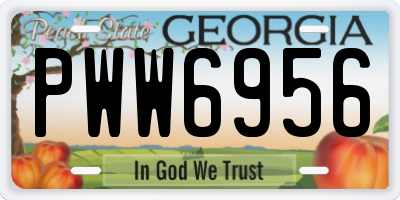 GA license plate PWW6956