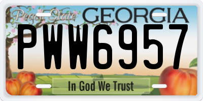 GA license plate PWW6957