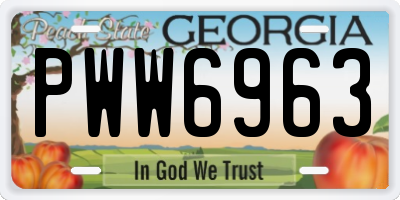 GA license plate PWW6963