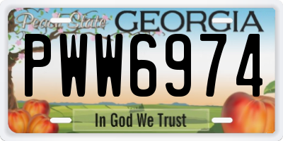 GA license plate PWW6974