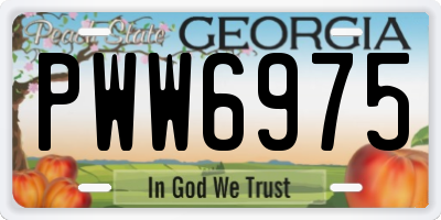 GA license plate PWW6975