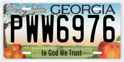 GA license plate PWW6976