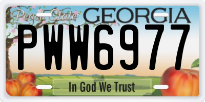 GA license plate PWW6977