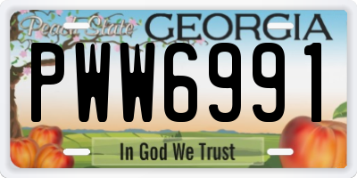 GA license plate PWW6991
