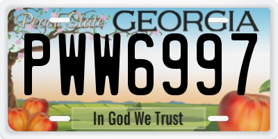 GA license plate PWW6997