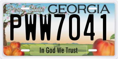 GA license plate PWW7041