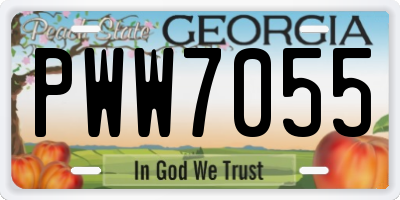 GA license plate PWW7055