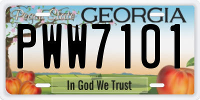 GA license plate PWW7101