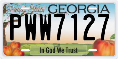 GA license plate PWW7127