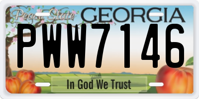 GA license plate PWW7146
