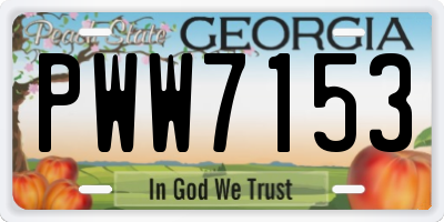 GA license plate PWW7153