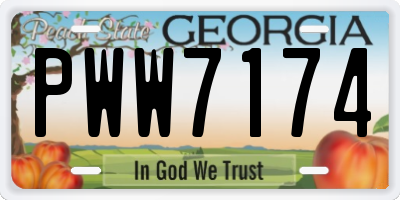 GA license plate PWW7174