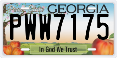 GA license plate PWW7175
