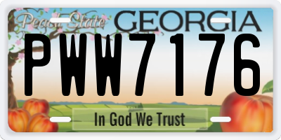 GA license plate PWW7176