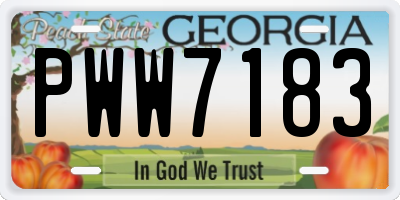 GA license plate PWW7183