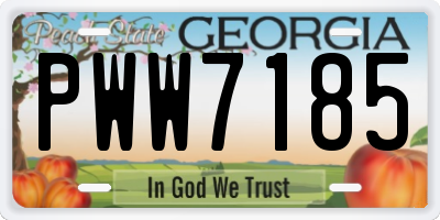 GA license plate PWW7185
