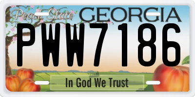 GA license plate PWW7186