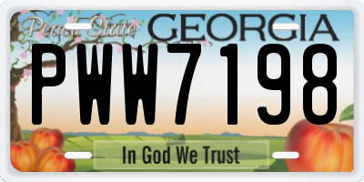 GA license plate PWW7198