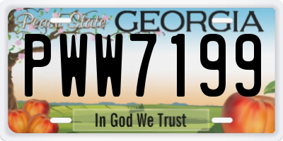 GA license plate PWW7199