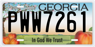 GA license plate PWW7261