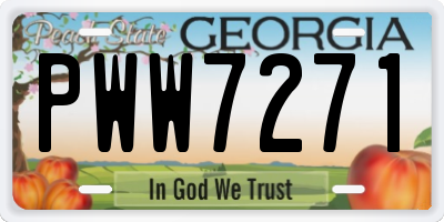 GA license plate PWW7271