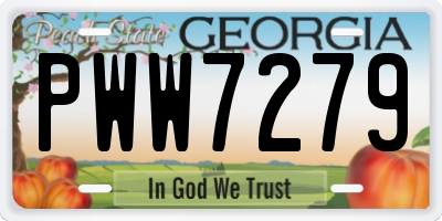 GA license plate PWW7279