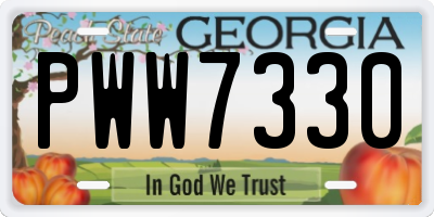 GA license plate PWW7330