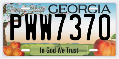 GA license plate PWW7370