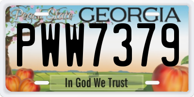 GA license plate PWW7379