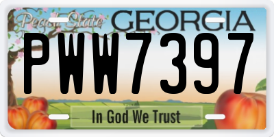 GA license plate PWW7397