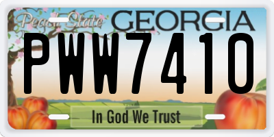 GA license plate PWW7410