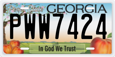 GA license plate PWW7424