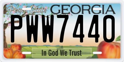 GA license plate PWW7440