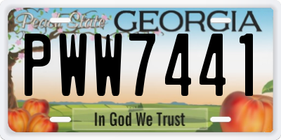 GA license plate PWW7441