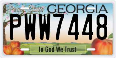 GA license plate PWW7448