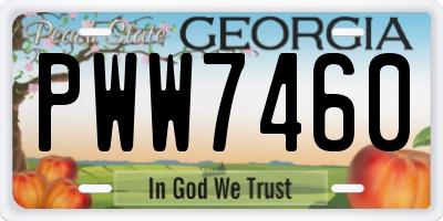 GA license plate PWW7460