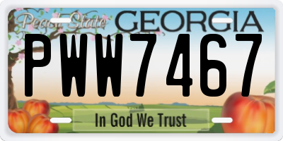 GA license plate PWW7467