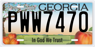GA license plate PWW7470