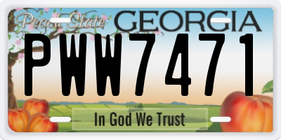 GA license plate PWW7471