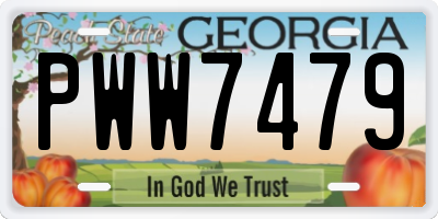 GA license plate PWW7479