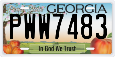 GA license plate PWW7483