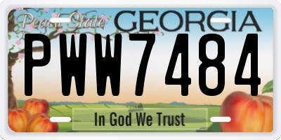 GA license plate PWW7484