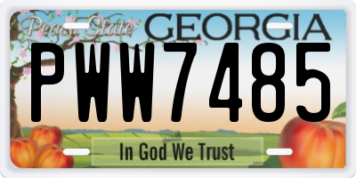 GA license plate PWW7485