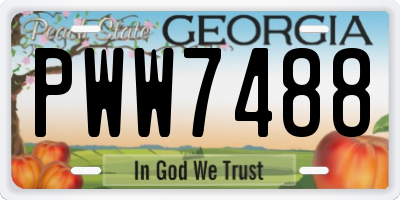 GA license plate PWW7488