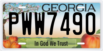 GA license plate PWW7490